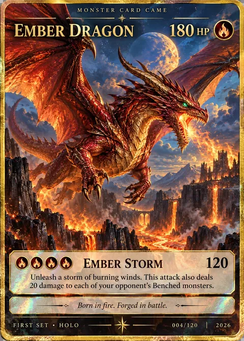 Ember Dragon – carte à collectionner avec un dragon